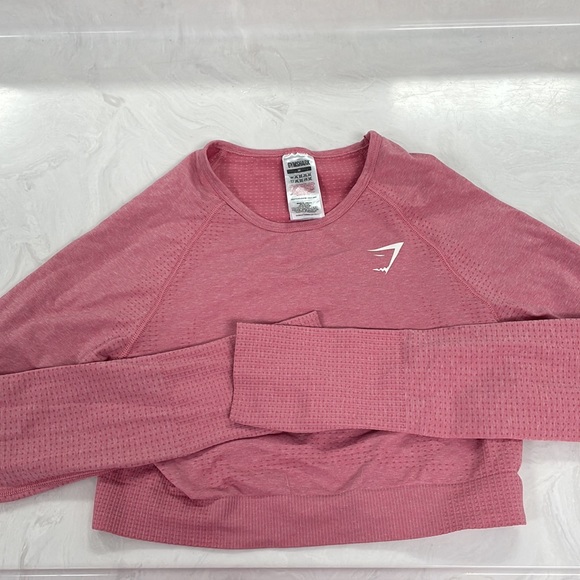 Gymshark Pink Vital Seamless Long Sleeve Workout Top - Picture 3 of 8